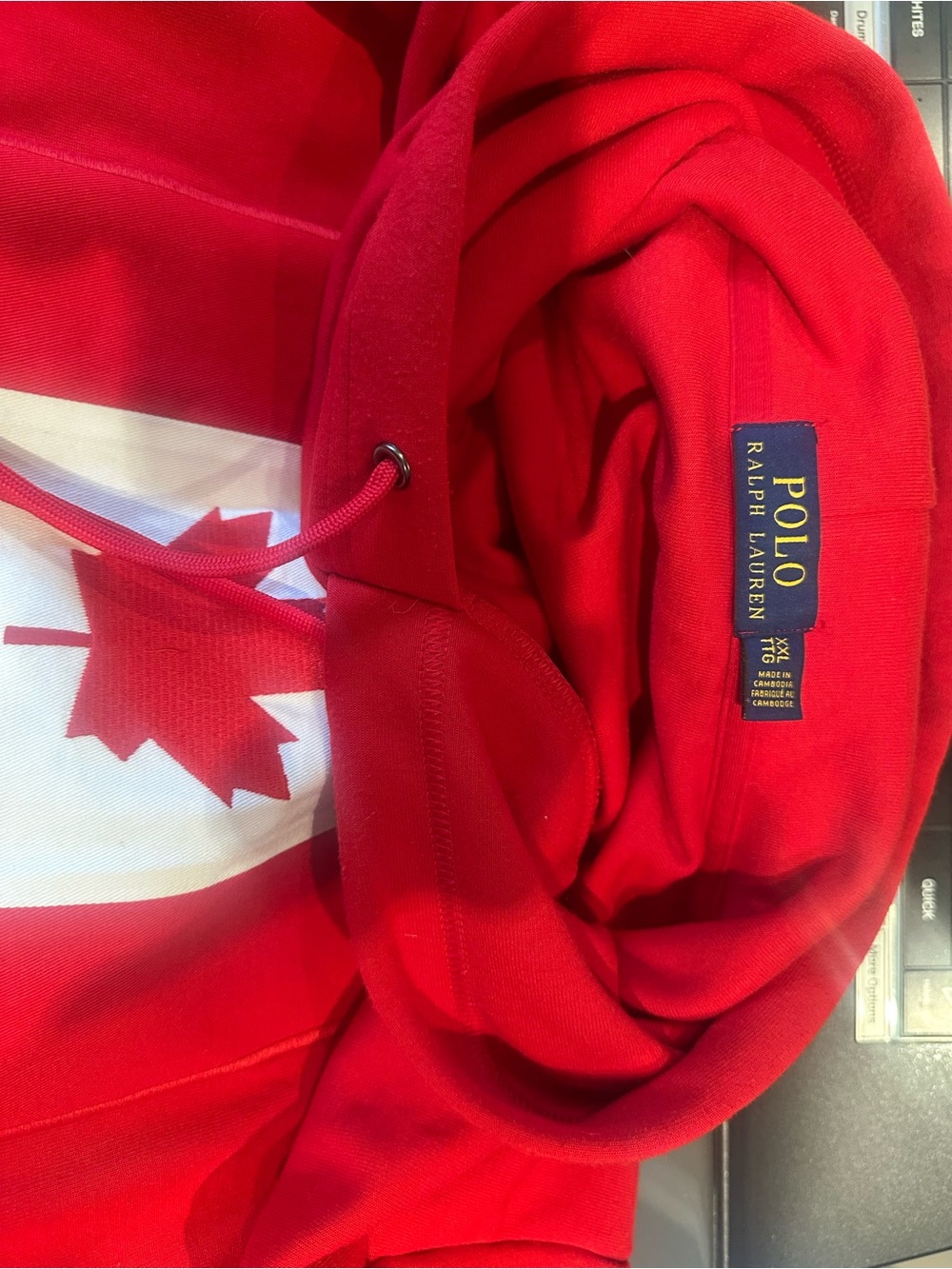 Polo by Ralph Lauren Red Crewneck Sweater with Maple Graphic